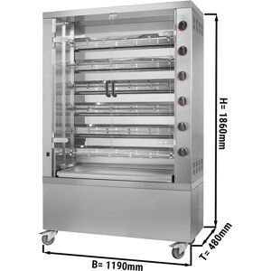 GGM GASTRO - Grill de poulet à gaz PREMIUM - 35,3kW - avec 6 broches pour 36 poulets