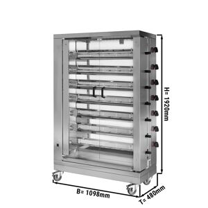 GGM GASTRO - Grill de poulet à gaz ECO - 42kW - avec 7 broches pour 42 poulets