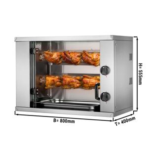 GGM GASTRO - Mini-grill à poulet à gaz - 4,4kW - avec 2 broches pour 6 poulets