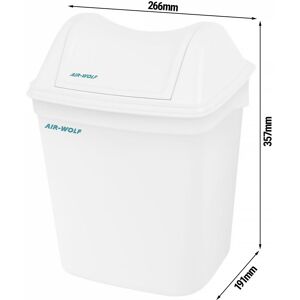 GGM GASTRO - AIR-WOLF Poubelle hygiénique avec capot - 8 litres - plastique ABS - blanc