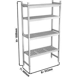 GGM GASTRO - Rayonnage à clayettes aluminium - 952 x 1800 mm