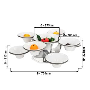 GGM GASTRO - Etagère/ Support de buffet - rotatif - inox - incl. 9 coupes en mélamine - rond