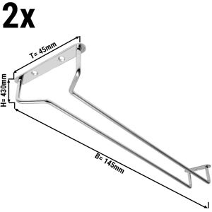 GGM GASTRO - (2 pièces) Étagère suspendue en verre - Bar Professional - 30 x 11 cm - argenté