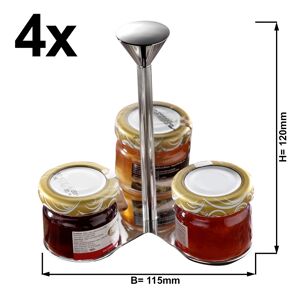 GGM GASTRO - (4 pièces) Étagère à confiture / Support de buffet - Chrome - avec 3 étagères