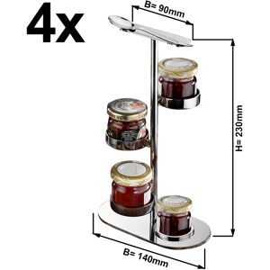 GGM GASTRO - (4 pièces) Étagère à confiture / Support de buffet - Chrome - avec 4 étagères