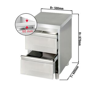 GGM GASTRO - Armoire à tiroirs PREMIUM avec 2 tiroirs - 500x600mm