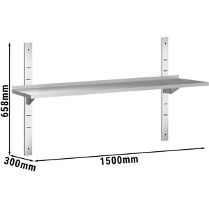 GGM GASTRO - Étagères murales PREMIUM - 1500x300mm - avec 1 étagère