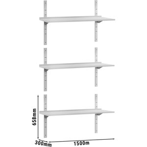GGM GASTRO - Etagères murales ECO - 1500x300mm - avec 3 étagères