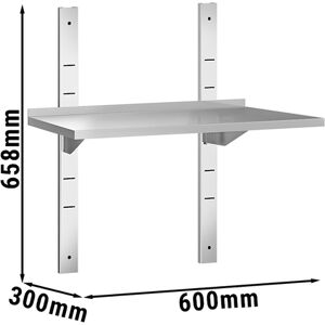 GGM GASTRO - Tablettes murales PREMIUM - 600x300mm - avec 1 étage