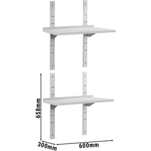 GGM GASTRO - Etagères murales ECO - 600x300mm - avec 2 étagères