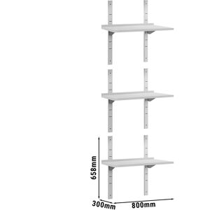 GGM GASTRO - Etagères murales ECO - 800x300mm - avec 3 étagères