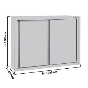 GGM GASTRO - Armoire murale en inox ECO - 1000x400mm - avec porte coulissante hauteur 1000mm