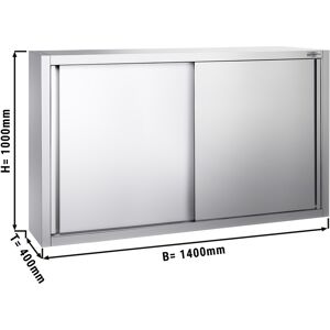 GGM GASTRO - Armoire murale en inox PREMIUM - 1400x400mm - avec porte coulissante - hauteur 1000mm