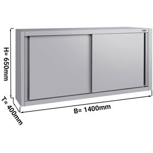 GGM GASTRO - Armoire murale en inox ECO - 1400x400mm - avec porte coulissante - hauteur 650mm