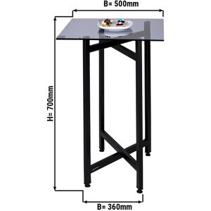 GGM GASTRO - Table d'appoint/table basse - pliable - 50 x 70 cm Noir