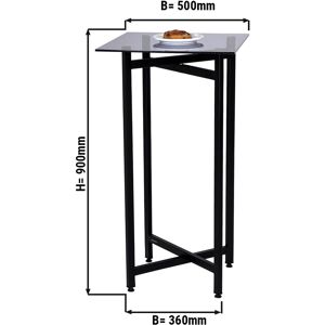 GGM GASTRO - Table d'appoint/table basse - pliable - 50 x 90 cm Noir