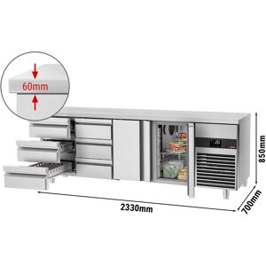 GGM GASTRO - Table réfrigérée PREMIUM - 2300x700mm - avec 2 portes & 6 tiroirs