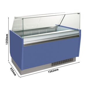 GGM GASTRO - Comptoir à glace - Liam - 1560mm - avec éclairage LED - pour 13 + 13 bacs - Bleu