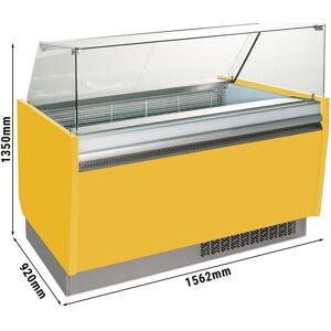 GGM GASTRO - Comptoir à glace - Liam - 1560mm - avec éclairage LED - pour 13 + 13 bacs - Jaune