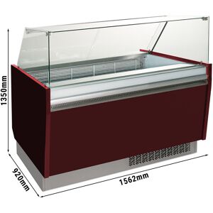 GGM GASTRO - Comptoir à glace - Liam - 1560mm - avec éclairage LED - pour 13 + 13 bacs - Rouge grenat