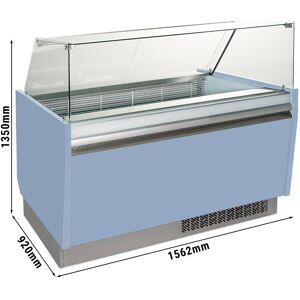 GGM GASTRO - Comptoir à glace - Liam - 1560mm - avec éclairage LED - pour 13 + 13 bacs - Bleu clair