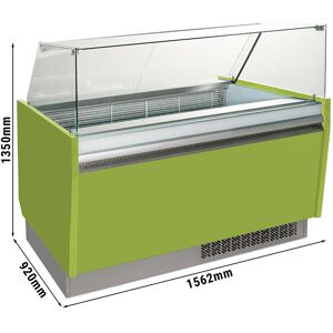 GGM GASTRO - Comptoir à glace - Liam - 1560mm - avec éclairage LED - pour 13 + 13 bacs - Vert clair