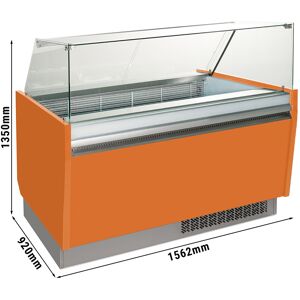 GGM GASTRO - Comptoir à glace - Liam - 1560mm - avec éclairage LED - pour 13 + 13 bacs - Orange