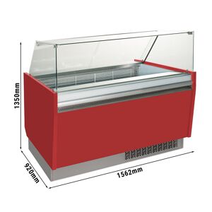 GGM GASTRO - Comptoir à glace - Liam - 1560mm - avec éclairage LED - pour 13 + 13 bacs - Rouge