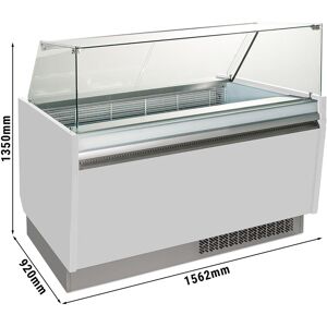 GGM GASTRO - Comptoir à glace - Liam - 1560mm - avec éclairage LED - pour 13 + 13 bacs - Blanc