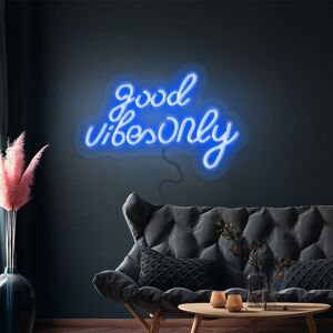 GGM GASTRO - Panneau lumineux LED - Good Vibes Only - Bleu - 420x240mm Bleu