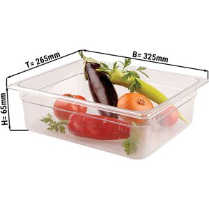 GGM GASTRO - Bac gastronorme en polycarbonate GN 1/2 - Clair - Profondeur 65mm