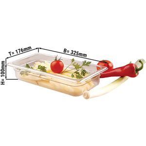 GGM GASTRO - Bac gastronorme en polycarbonate GN 1/3 - Clair - Profondeur 100mm