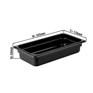 GGM GASTRO - Bac GN 1/3 en polycarbonate - Noir - Profondeur 65 mm