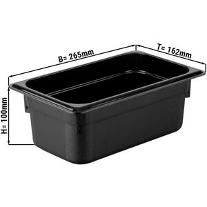 GGM GASTRO - Bac GN 1/4 en polycarbonate - Noir - Profondeur 100 mm