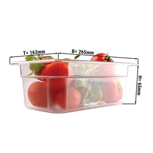 GGM GASTRO - Bac gastronorme en polycarbonate GN 1/4 - Clair - Profondeur 65mm