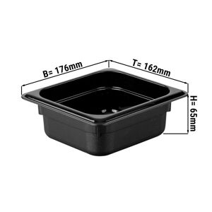 GGM GASTRO - Bac GN 1/6 en polycarbonate - Noir - Profondeur 65 mm