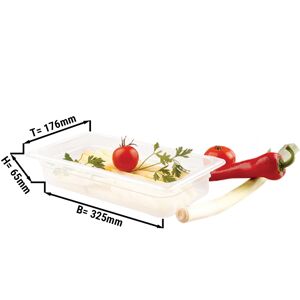 GGM GASTRO - Bac gastronorme en polypropylène GN 1/3 - Laiteux - Profondeur 65mm