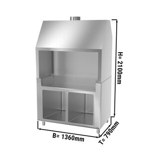 GGM GASTRO - Elément neutre pour grill au charbon de bois - avec inox - 1,4 m