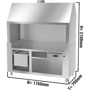 GGM GASTRO - Elément neutre pour grill au charbon de bois - avec inox - 1,8 m