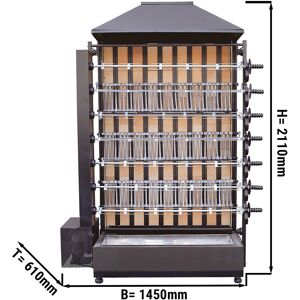 GGM GASTRO - Grill à poulet au charbon de bois - avec 7 broches pour 42 poulets