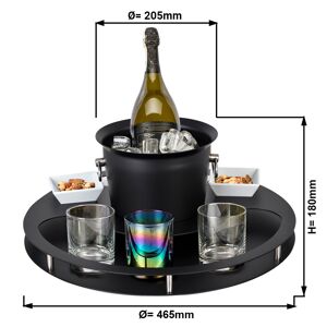 GGM GASTRO - Set de bar avec refroidisseur de bouteille & 2 coupes a snacks - Noir Noir