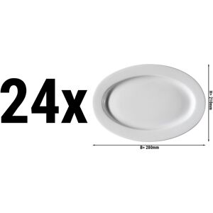 GGM GASTRO - (24 pièces) PERA Blanc - Assiette ovale - 28 cm