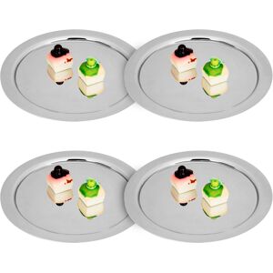 GGM GASTRO - (4 pieces) Plateau de service en acier inoxydable - Ø 500mm - Poli Argent