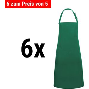 GGM GASTRO - (6 pièces) KARLOWSKY Tablier à bavette avec poche Basic - Vert Forêt