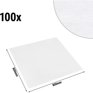 GGM GASTRO - Nappe centre de table damassée Tessin Atlas - 80 cm x 80 cm - Lot de 100 pièces en blanc