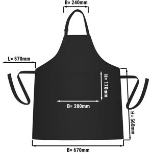 GGM GASTRO - (5 pièces) Tablier Bistro - Noir - L x H : 67 x 84 cm