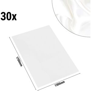 GGM GASTRO - Nappe de table en satin lisse damassée Porto - 130 cm x 170 cm - Lot de 30 pièces en blanc