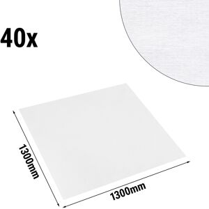 GGM GASTRO - Nappe de table damassée Tessin Atlas - 130 cm x 130 cm - Lot de 40 pièces en blanc