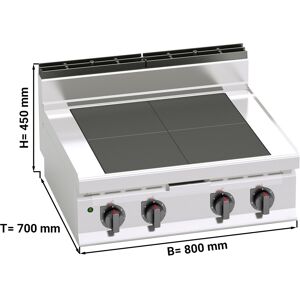 GGM GASTRO - Cuisinière électrique - 12 kW - avec plaques de cuisson abaissées