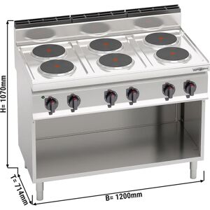 GGM GASTRO - Cuisinière électrique - 15,6 kW - 6 plaques rondes